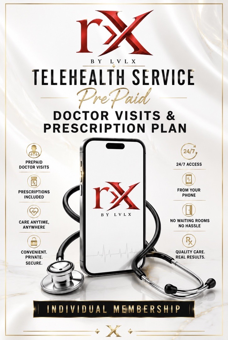 Existing rX prepaid doctor visits and prescription plan artwork.